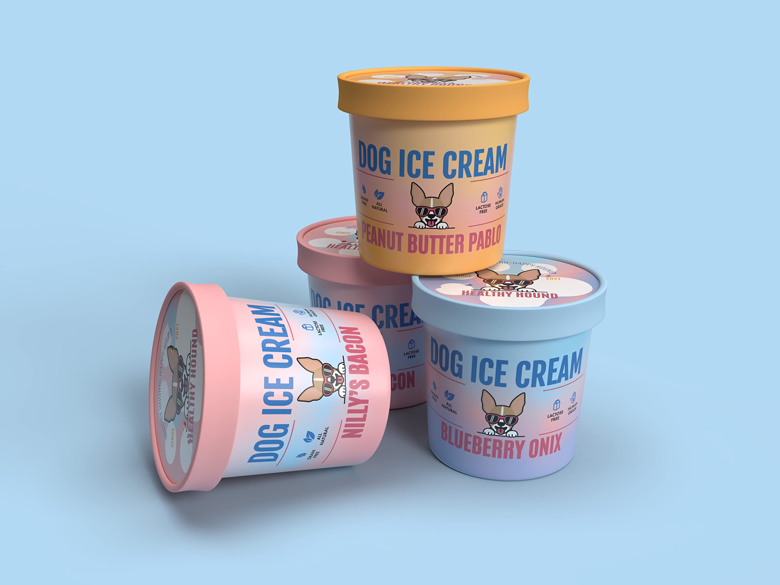Healthy Dog Ice Cream Mix - Blueberry Flavor, All-Natural Frozen Dog Treats for Summer, Birthdays & Special Occasions - Perfect for Cooling Down Your Pup on Hot Days