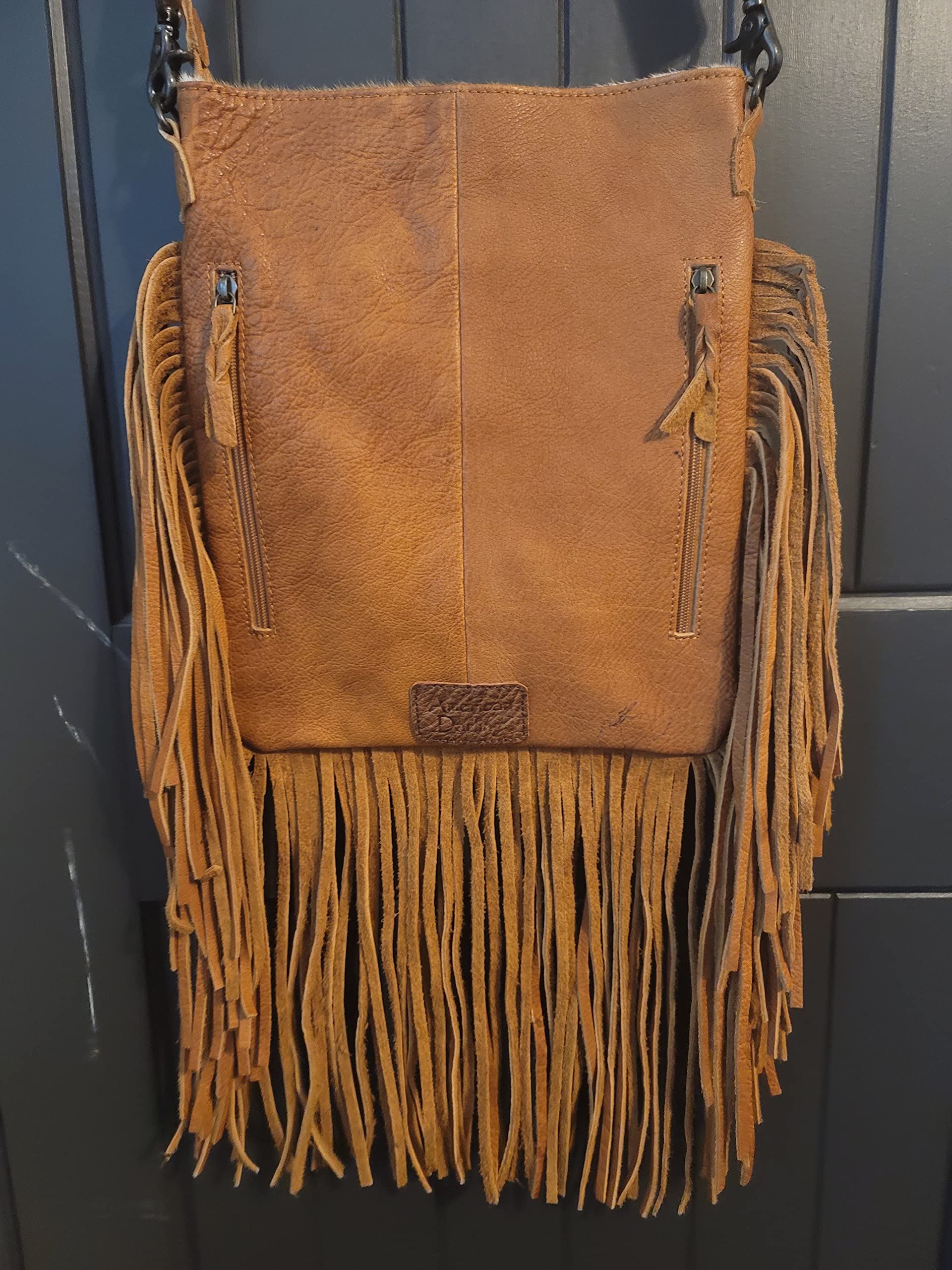 American Darling Women's Western Conceal Carry Crossbody Purse - Genuine Cowhide Leather with Fringe & Hair-On Design - Perfect for Everyday Use, Travel & Country-Themed Events