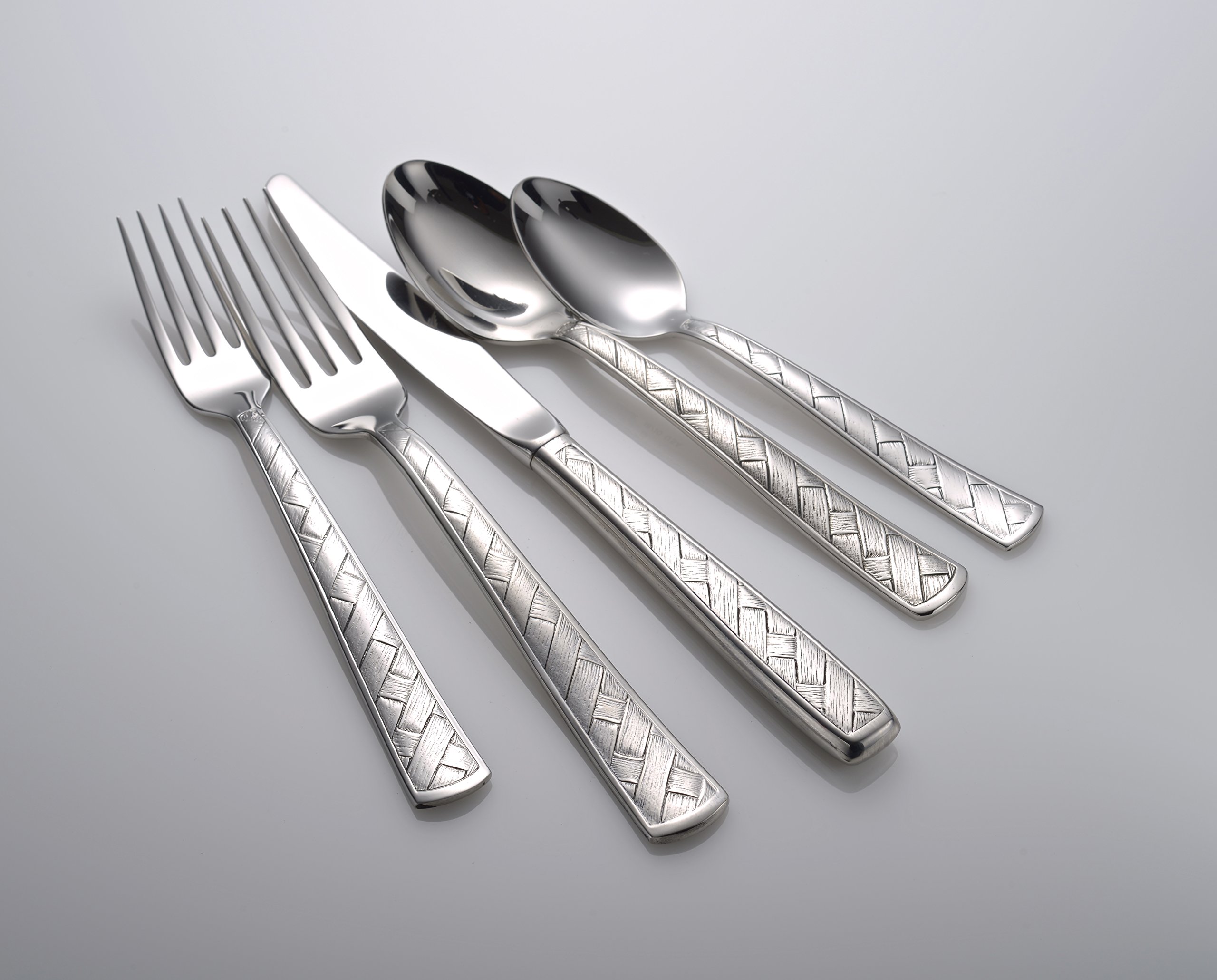 Liberty Tabletop Weave 45-Piece Flatware Set for 8 - Premium Stainless Steel Cutlery Set Made in USA - Perfect for Dinner Parties, Weddings & Everyday Dining