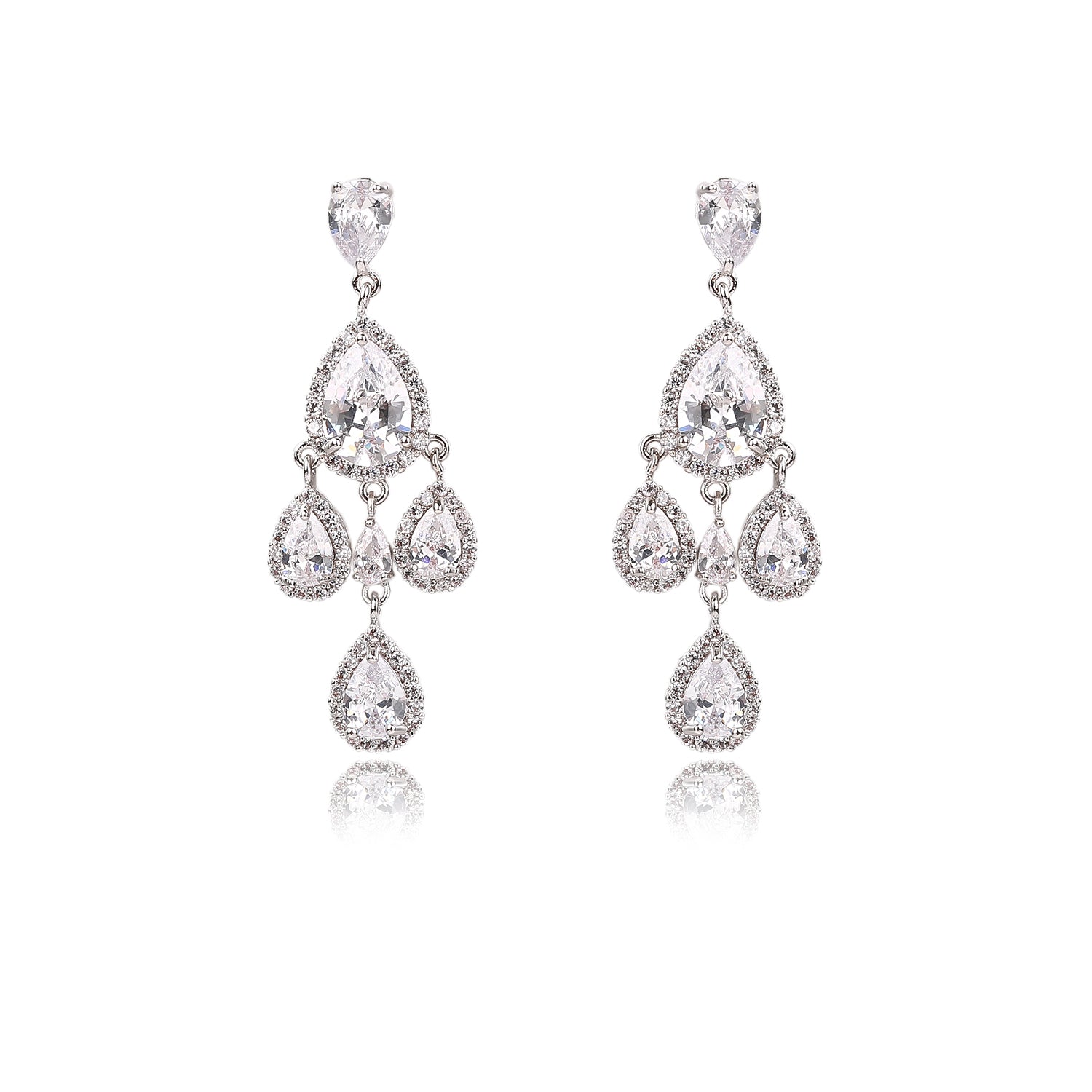 Elegant Cubic Zirconia Drop Dangle Earrings for Women & Girls - CE10070 | Perfect for Weddings, Parties & Special Occasions
