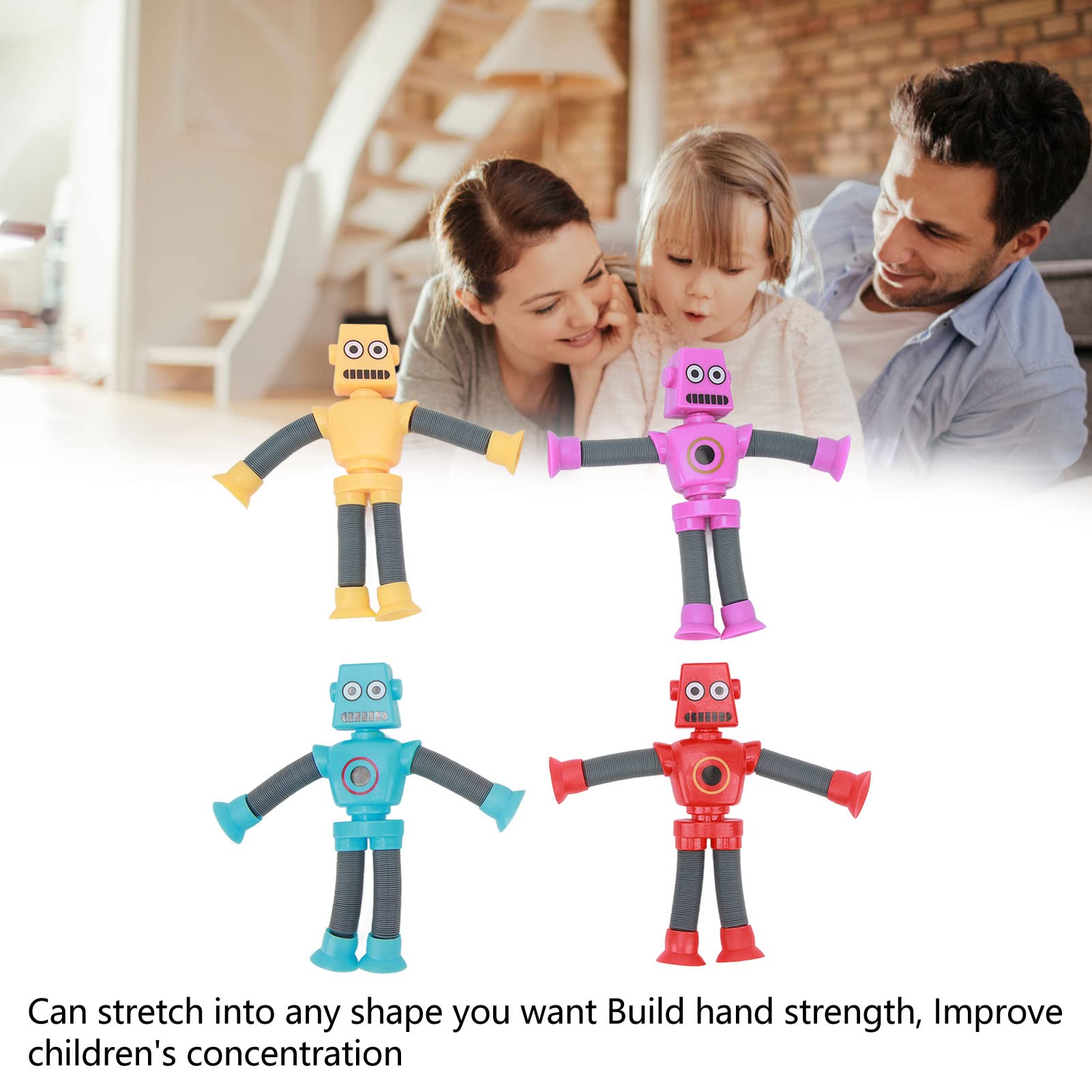 Expandable Telescopic Suction Cup Robot Toy - Fun Plastic Puzzle Game for Kids & Adults - Perfect Gift for Birthday, Christmas & STEM Learning - Great for Playtime, Party Favors & Educational Activities