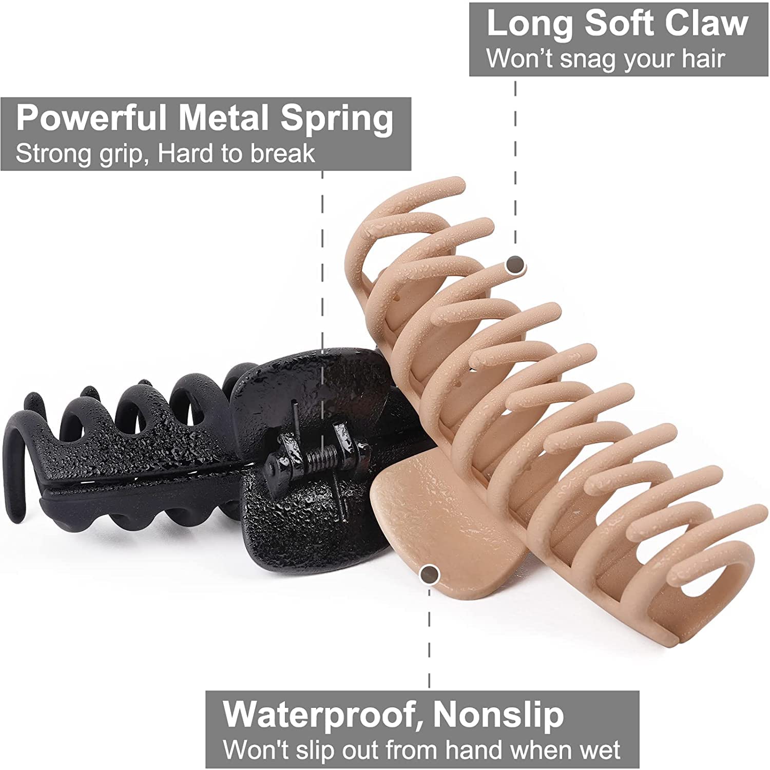 90s Strong Hold Hair Claw Clips for Women - 4.33 Inch Large Nonslip Matte Hair Clips (4 Pcs) for Thin, Thick & Curly Hair - Perfect for Updos, Ponytails & Everyday Styling