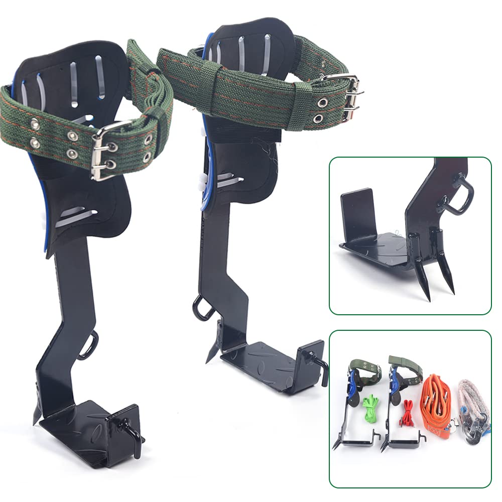 Tree Climbing Spikes Set with Adjustable Safety Belt - Lightweight Portable Climbing Gear for Fruit Picking, Hunting & Arborist Work - Perfect for Outdoor Tree Climbing, Observation & Professional Use