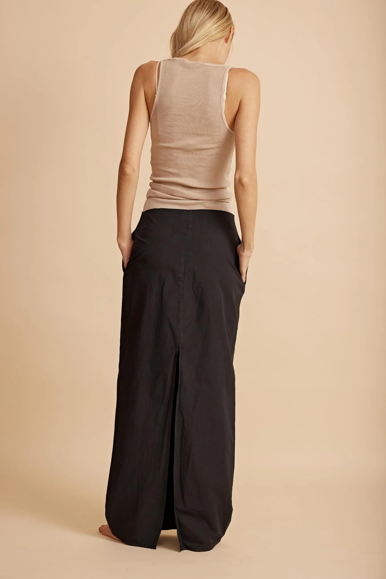 Claire Women's Deep V-Neck Ribbed Tank Top in Bone - Perfect for Casual Wear, Layering & Summer Outfits