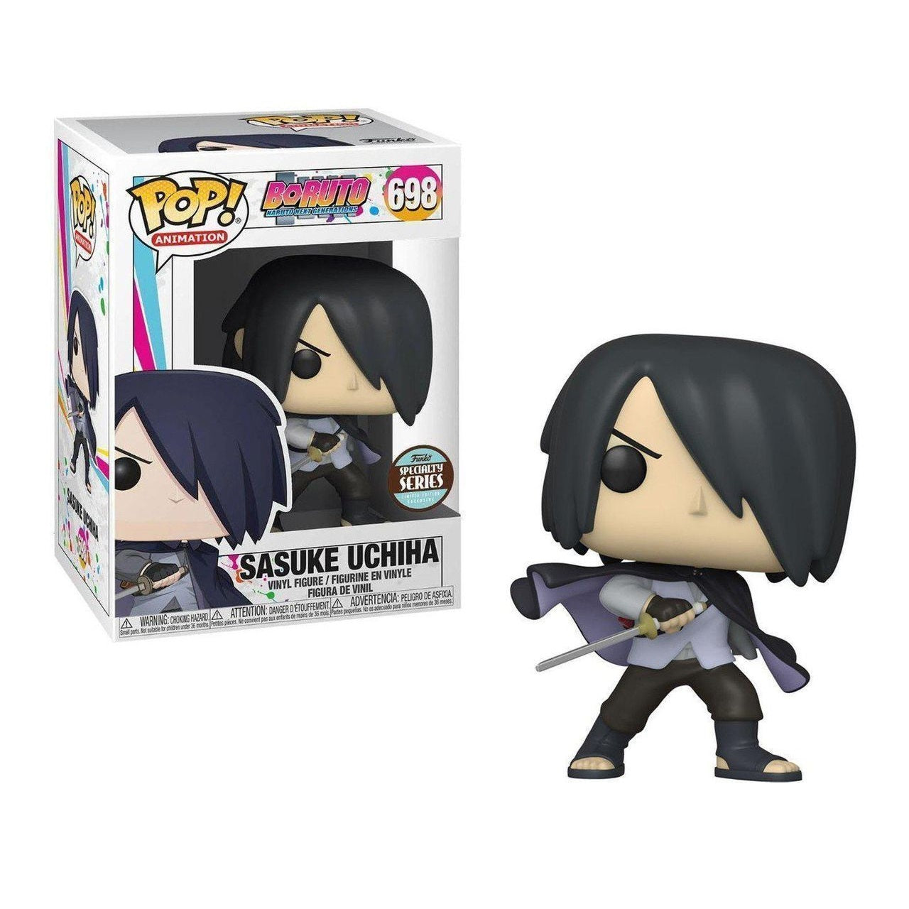 Boruto: Naruto Next Generations Sasuke Uchiha Pop! Vinyl Figure with Cape - Specialty Series #698 | Anime Collectible for Fans & Display Decor