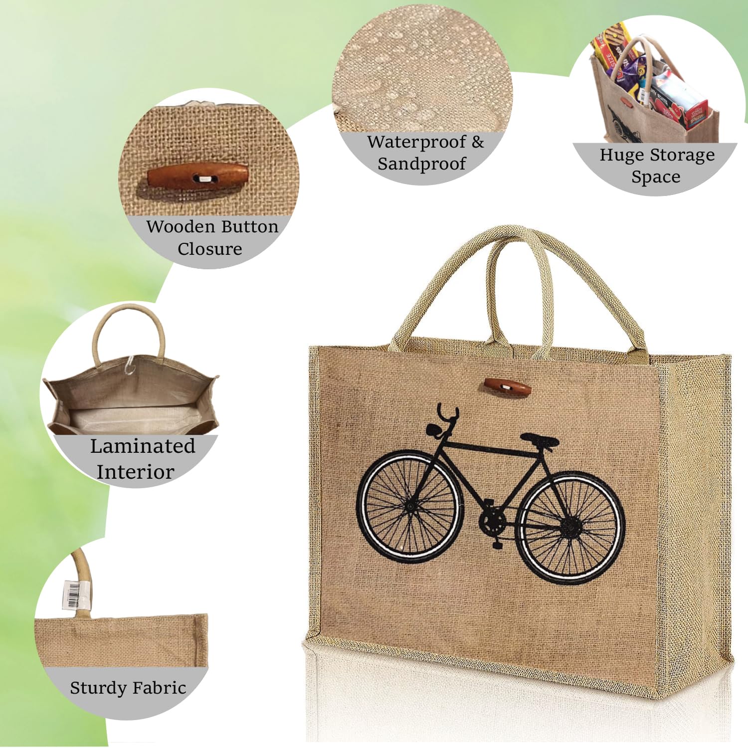 Eco-Friendly Reusable Jute Tote Bags with Sturdy Handles - Natural Burlap Shopping Bags for Groceries, Beach, Gifts & Everyday Use | Sustainable Cotton Alternative for Eco-Conscious Shoppers