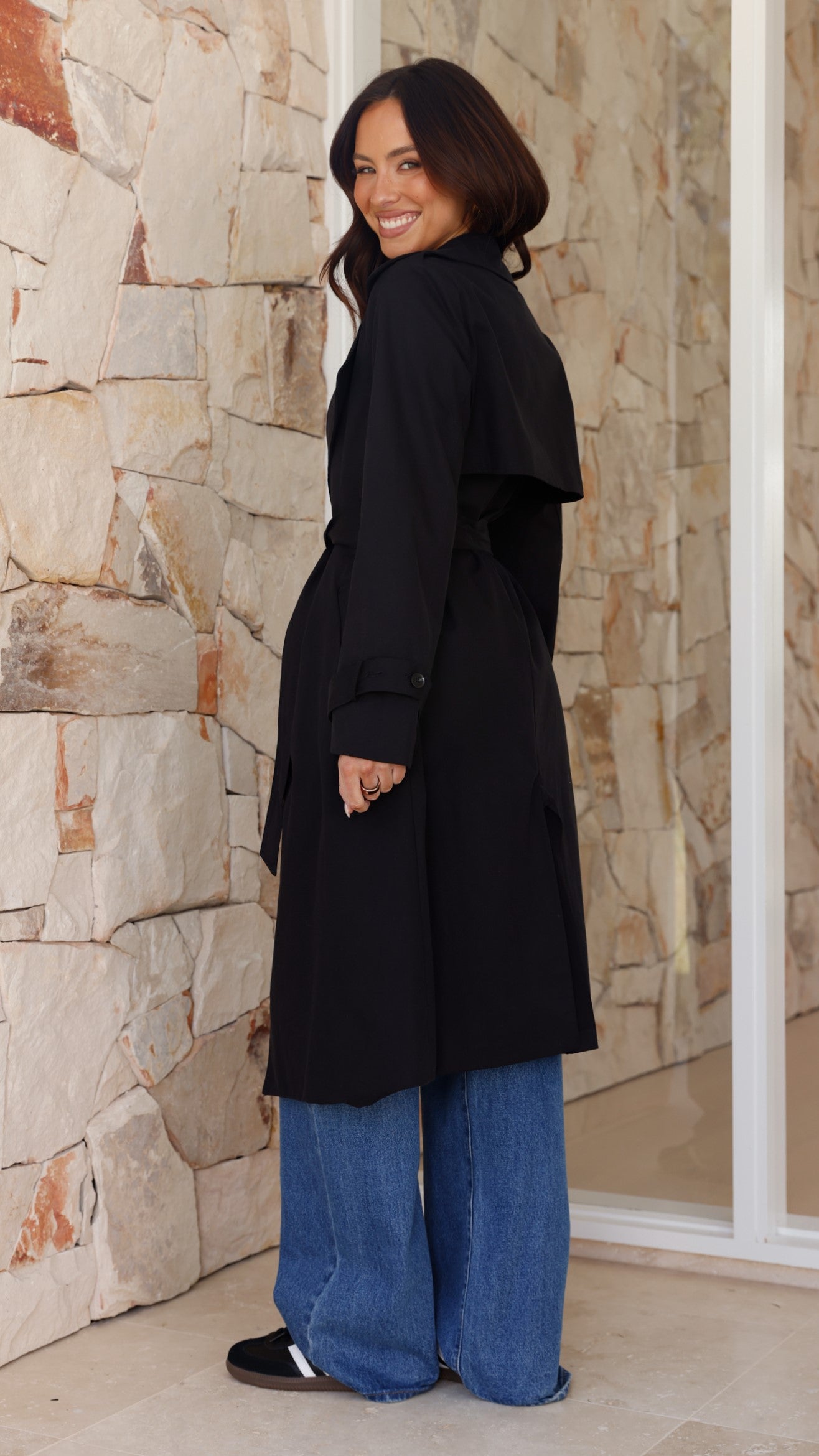Byron Classic Black Trench Coat for Men & Women | Waterproof Outerwear for Fall & Winter | Perfect for Office, Travel & Formal Occasions