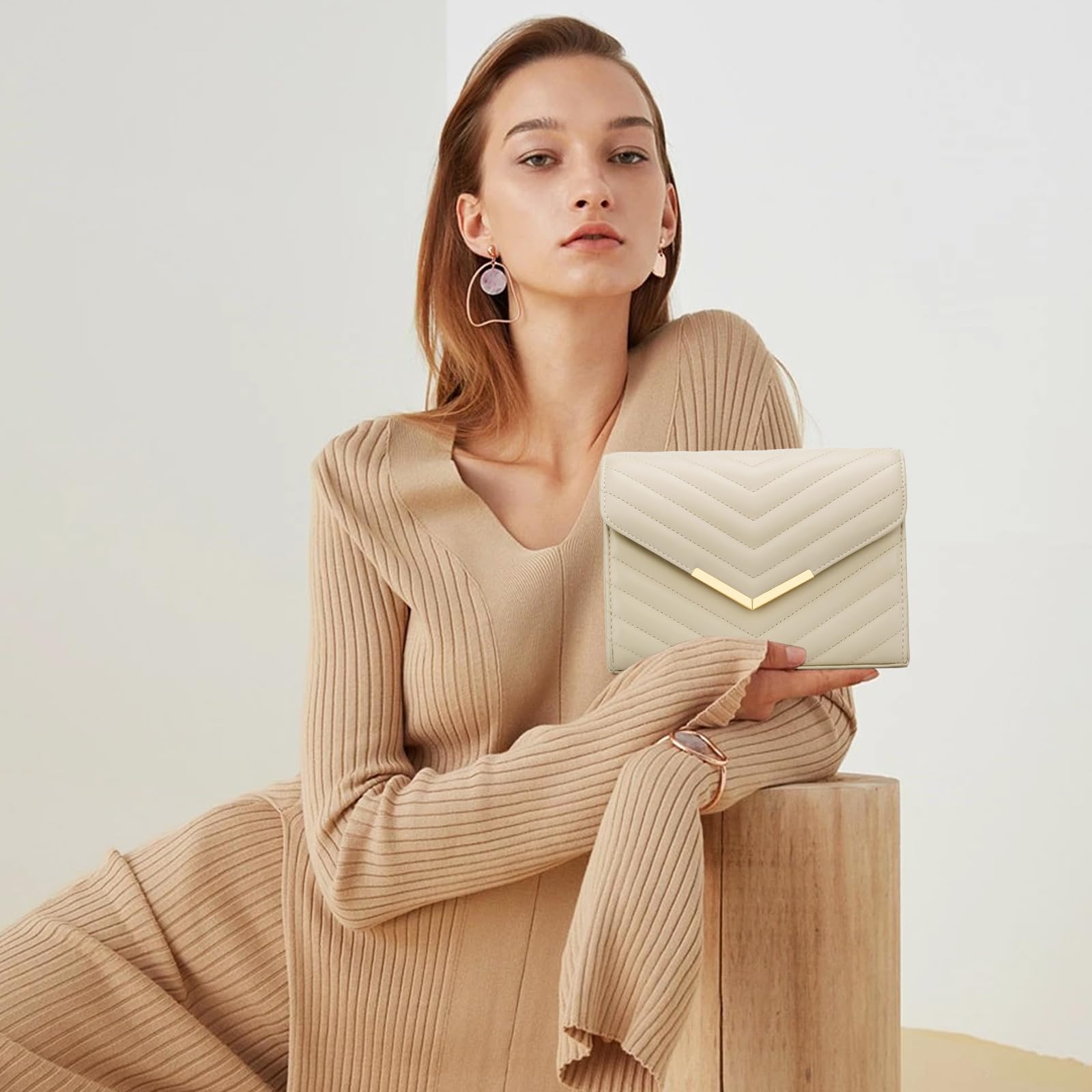 KKXIU Women's Vegan Leather Evening Clutch Purse - Elegant Envelope Handbag for Party, Wedding, Prom & Bridal Events | Perfect for Cocktail Parties, Date Nights & Formal Occasions