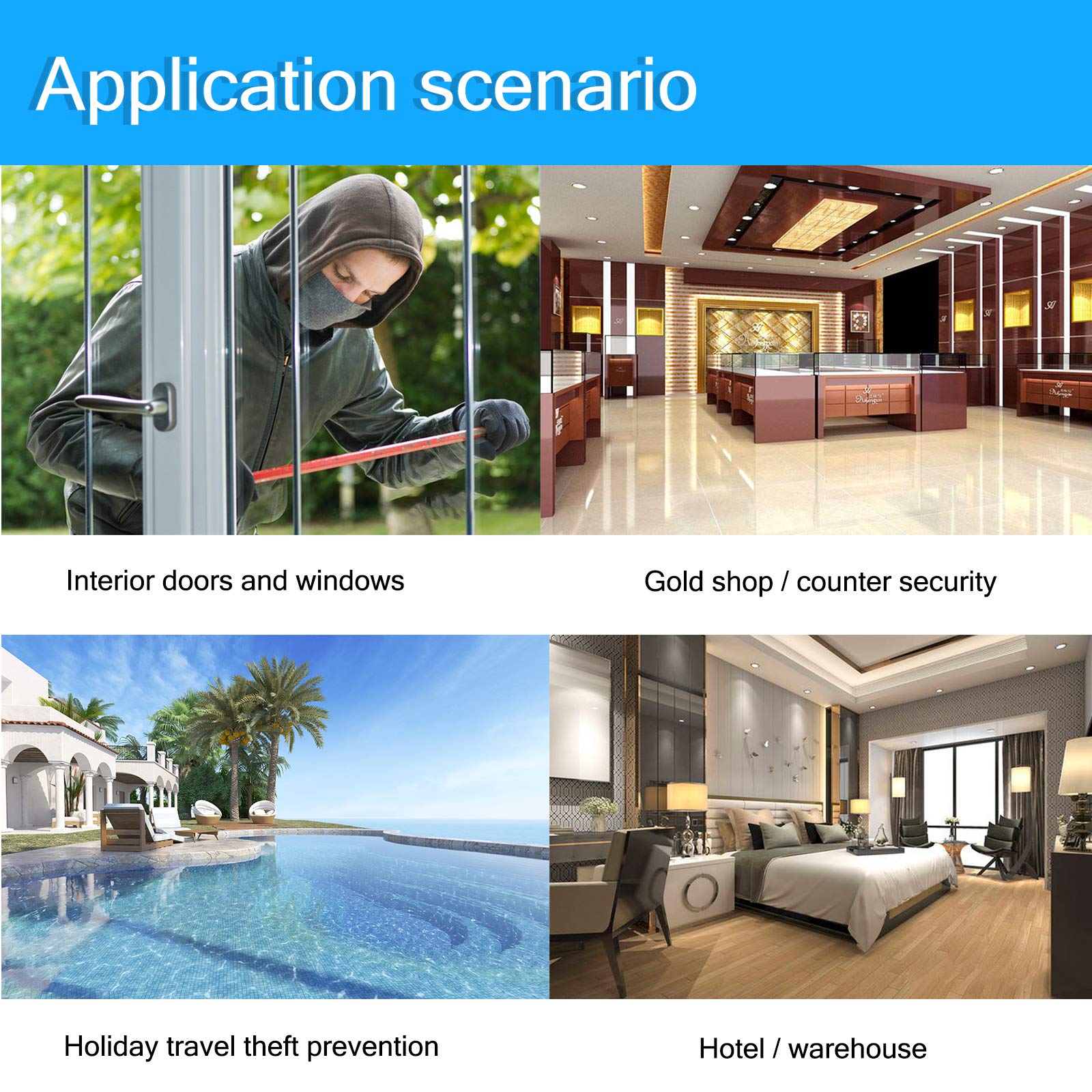 1 Pack Wireless Magnetic Door and Window Alarm - 110dB Super Loud Home Security Burglar Alarm with Time Delay Sensor | Anti-Theft Protection for Houses, Apartments & Pool Safety for Kids | Ideal for Bedrooms, Garages & Vacation Homes