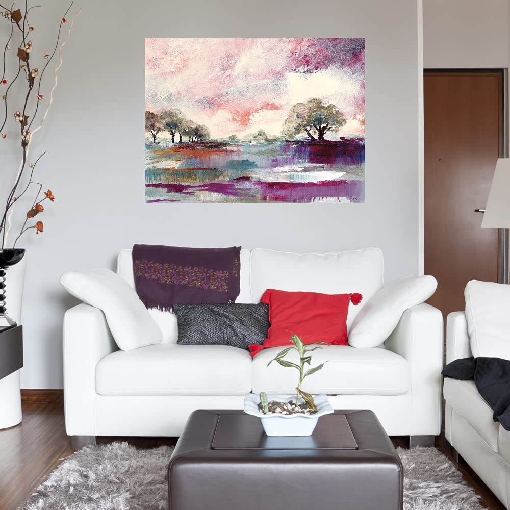 Rusty Sunset Canvas Wall Art Print by Lanie Loreth - Handmade Fine Art Painting for Living Room, Bedroom, Office Decor - 32x24 Inches Ready to Hang - Perfect for Home, Cafe & Hotel Wall Decoration