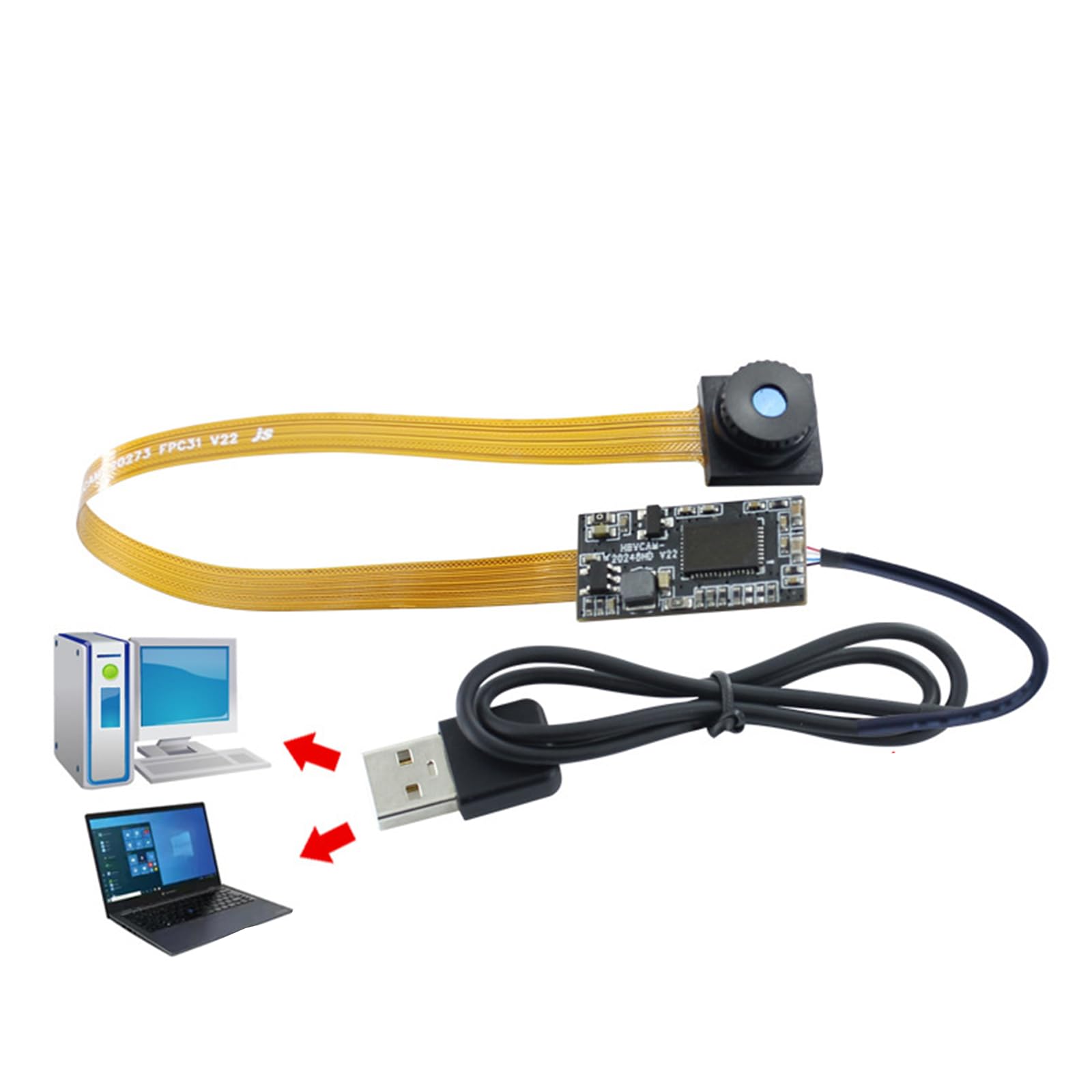 Glanhbnol USB Camera Lens Module OV2735 - 1080P Full HD Webcam for PC/Laptop, ABS Material USB Board - Ideal for Video Conferencing, Live Streaming & Online Classes