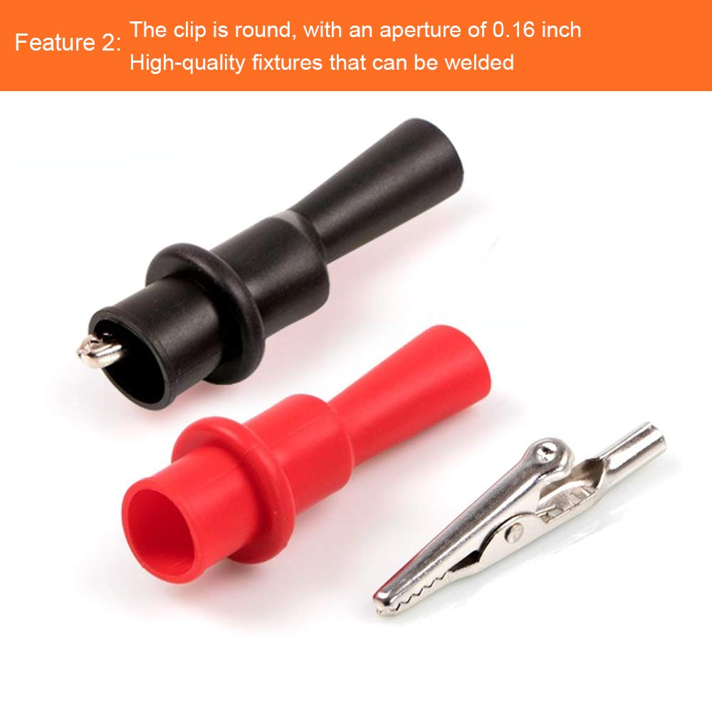 4PCS 1000V 10A Heavy Duty Silicone Alligator Clips Test Leads with Banana Plugs - Professional Electrical Testing Probes for Circuit Testing, Wiring & Automotive Diagnostics - Perfect for Electronics Lab, DIY Projects, Home Repair & Car Maintenance