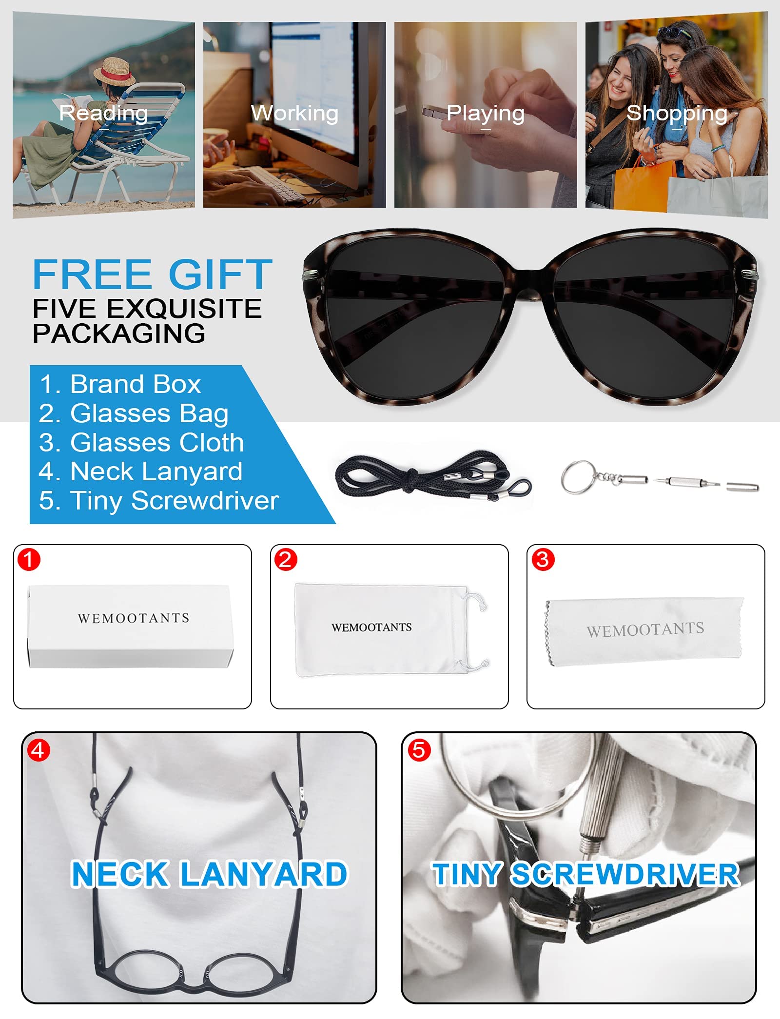 Blue Light Blocking Reading Glasses for Women - Stylish 2.50 Magnification Sunglasses with UV Protection (Grey Leopard) - Perfect for Outdoor Reading, Computer Use & Digital Eye Strain Relief