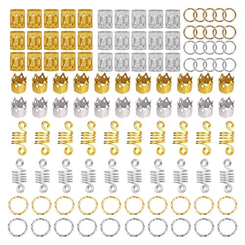 110pcs Hair Braid Rings & Clips for Women & Girls - Dreadlocks Three-ply Hair Loops Decorations - Perfect for Party, Wedding, Banquet & Daily Styling