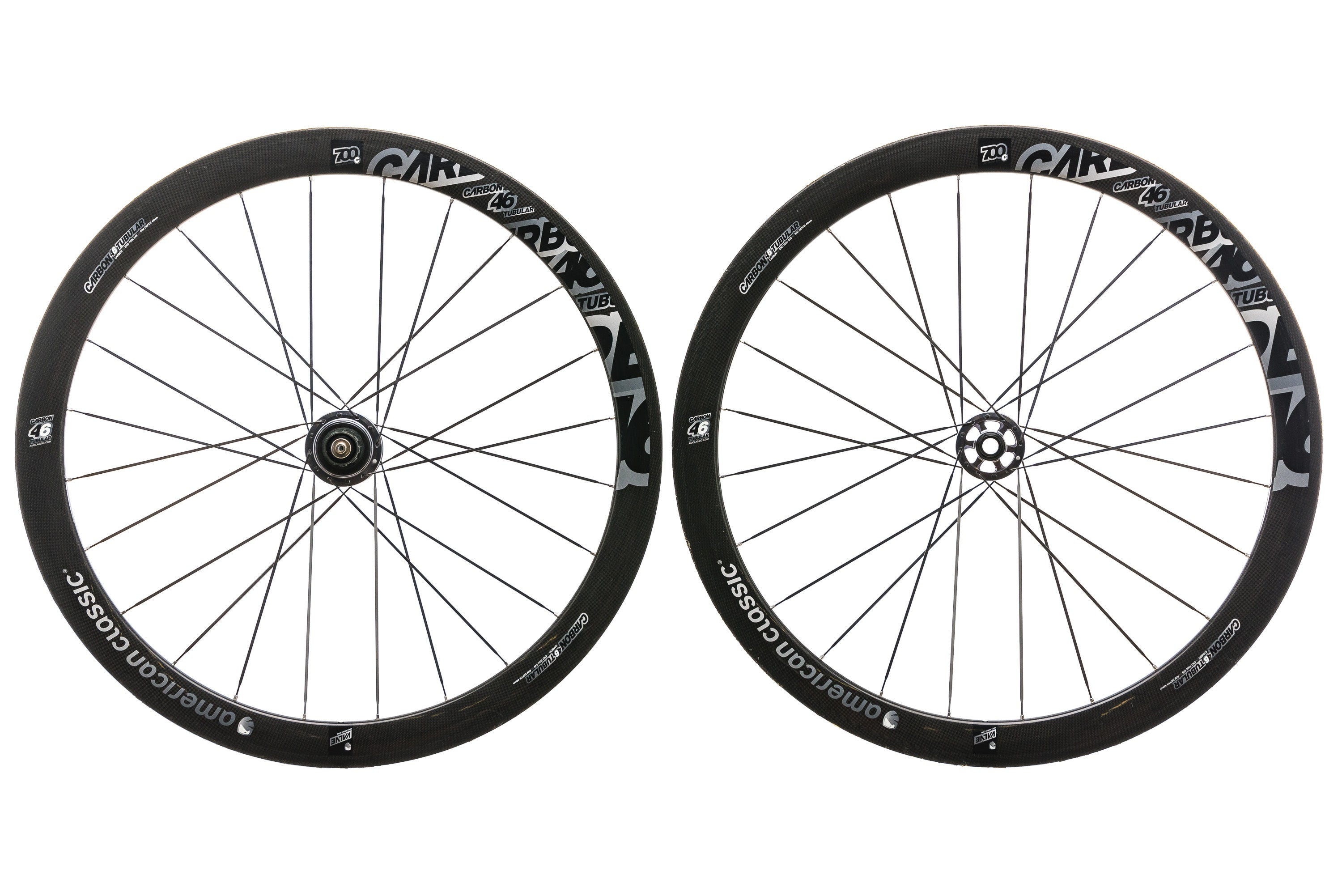 American Classic Carbon 46 Tubular 700c Wheelset - Lightweight Road Bike Wheels for Racing & Performance Cycling | Perfect for Triathlons & Competitive Road Racing