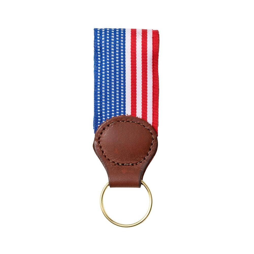 Barron's Hunter Flag Pattern Grosgrain Ribbon Keychain - Stylish Key Fob for Car Keys, House Keys & Backpacks - Perfect for Outdoor Enthusiasts and Gift Giving