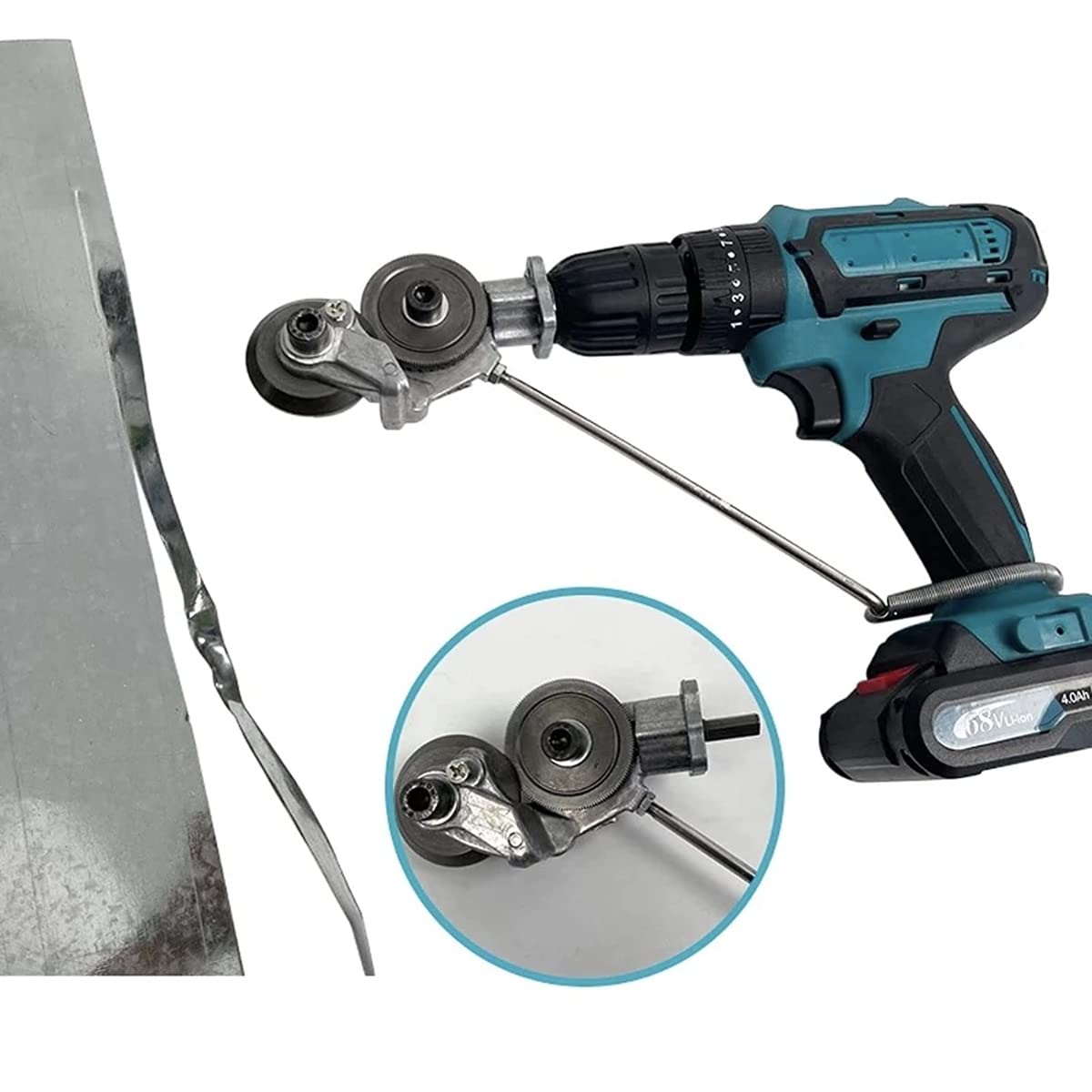 2 Pack Metal Nibbler Drill Attachment - Electric Drill Plate Cutter & Power Drill Shears with Wrench | Double Head Sheet Metal Cutter for Iron, White Sheet, Copper (U-2) | Perfect for HVAC, Auto Repair & DIY Metalworking Projects
