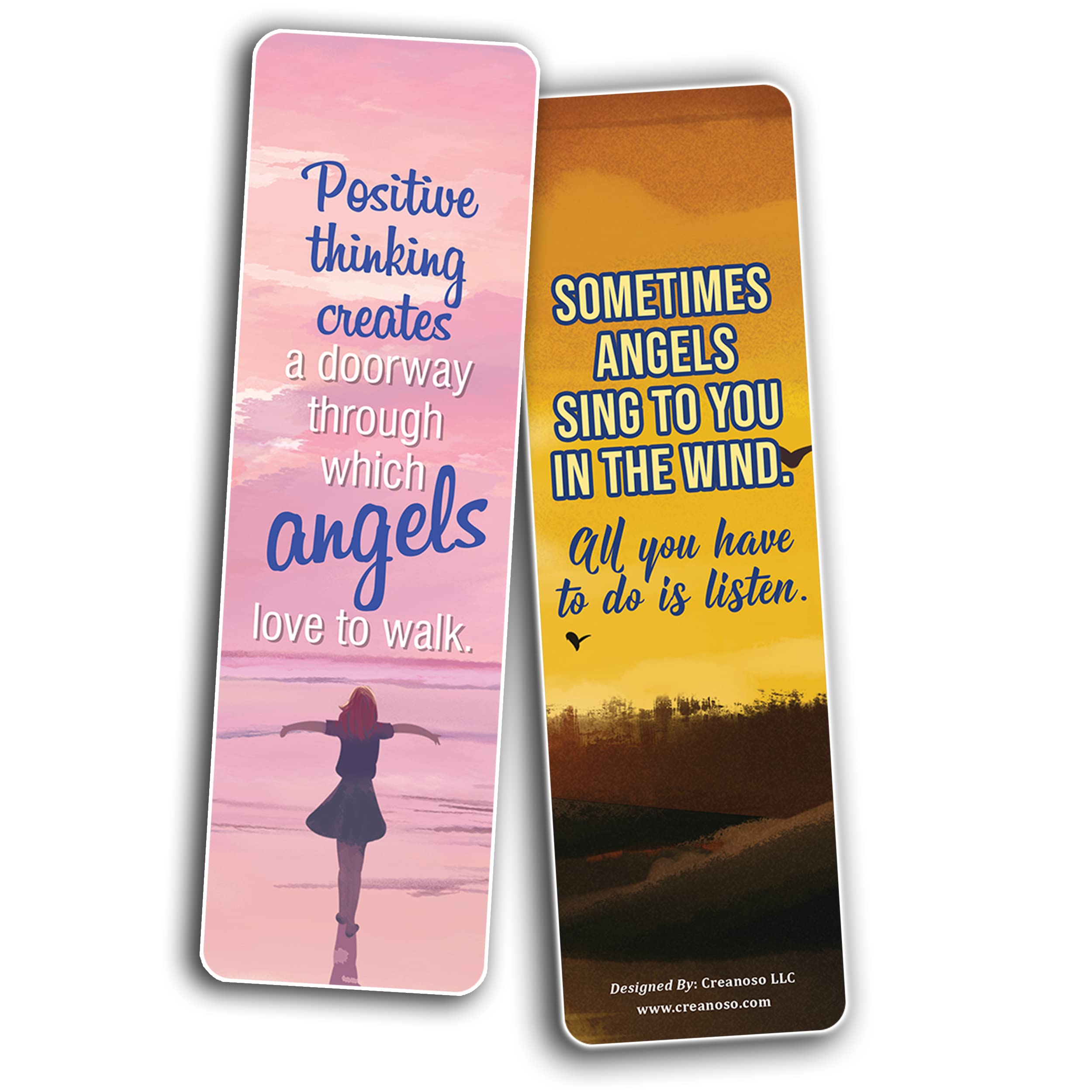 Inspirational Angel Quotes Bookmarks (12-Pack) – Motivational Bookmark Cards for Adults & Teens – Perfect Gift for Readers & Book Lovers – Great for Bible Study, Journaling & Daily Encouragement