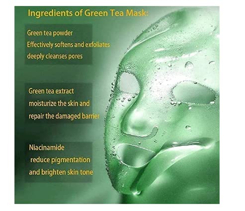 First Beauty Green Tea Purifying Clay Mask - Oil Control & Anti-Acne Deep Cleansing Face Mask for Oily & Acne-Prone Skin, 40g Travel-Friendly Eggplant Solid Mask | Perfect for Spa Night & Post-Workout Skin Detox
