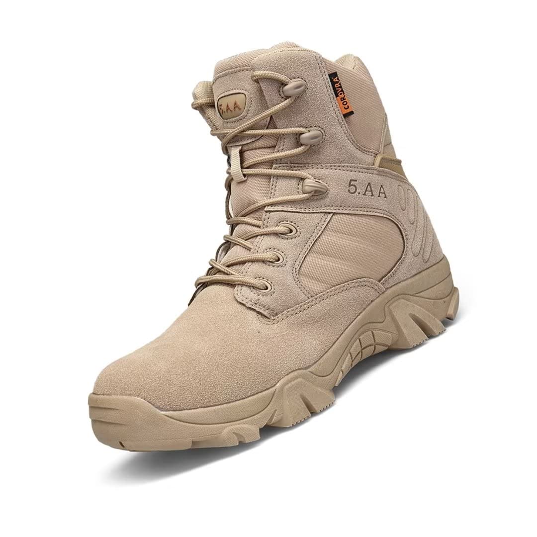 **Men's Tactical Boots - Waterproof Lightweight Hiking & Work Boots - Durable Military Combat Boots for Outdoor, Hiking & Work Safety**    **使用场景:** Perfect for hiking, military training, construction work, and outdoor adventures.