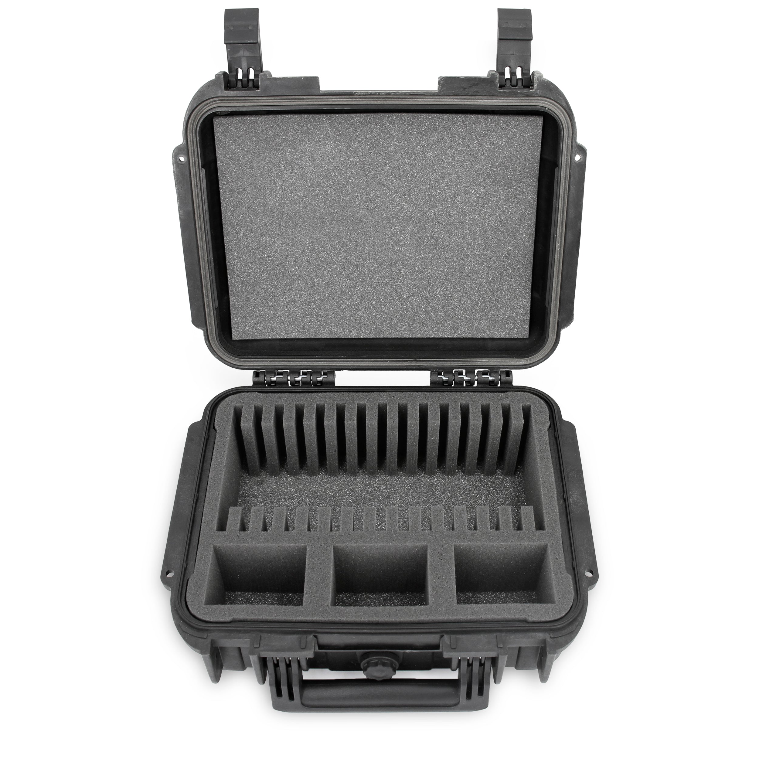 CASEMATIX Graded Card Storage Box - 15 Individual Slots for SGC BGS PSA Sports Trading Cards - Waterproof Travel Case for Collectible Card Protection - Perfect for Card Shows, Travel & Home Display
