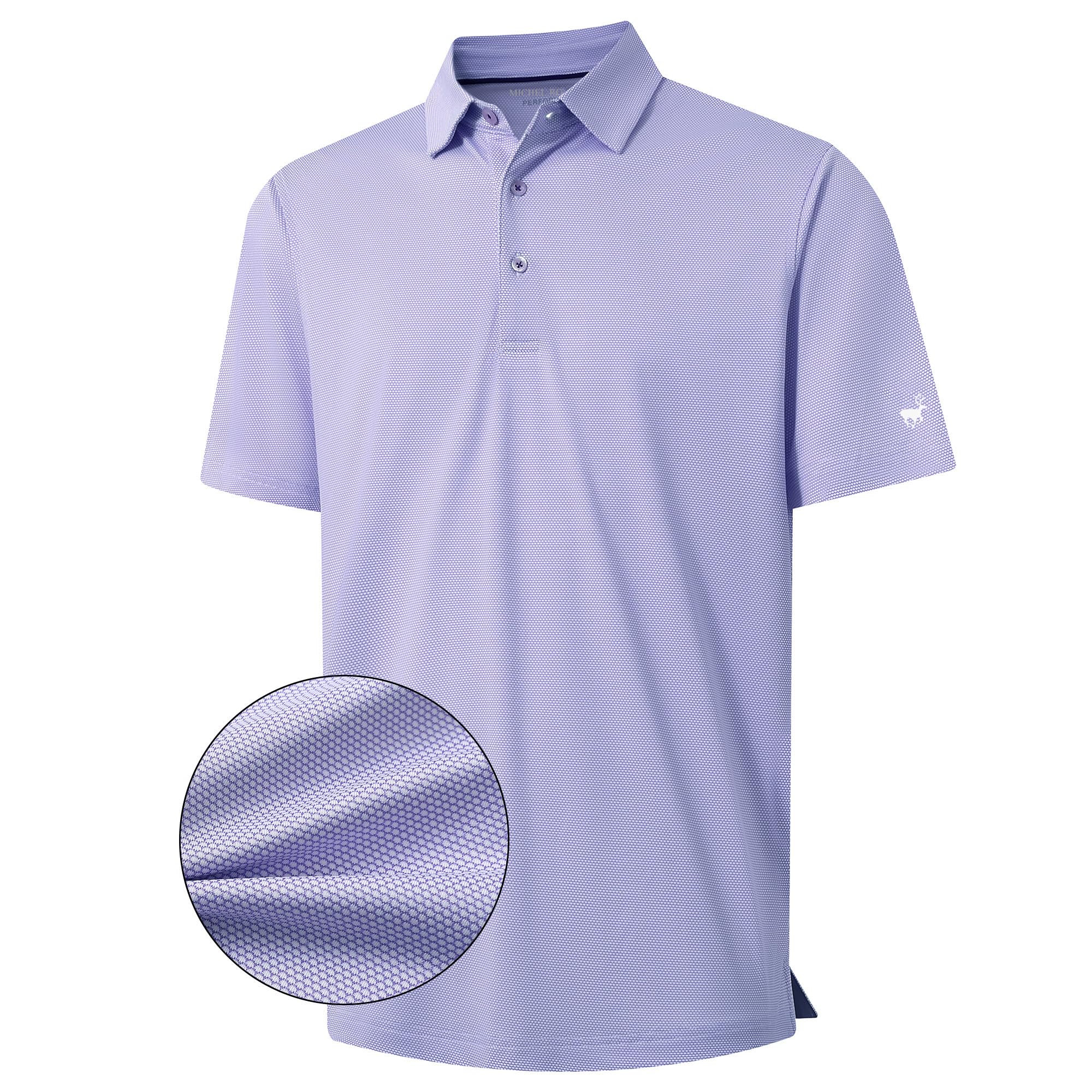 Rouen Men's Short Sleeve Polo Shirts - Lightweight Performance Dry Fit Jacquard Golf Shirt with Collar - Perfect for Casual Wear, Golfing & Outdoor Activities