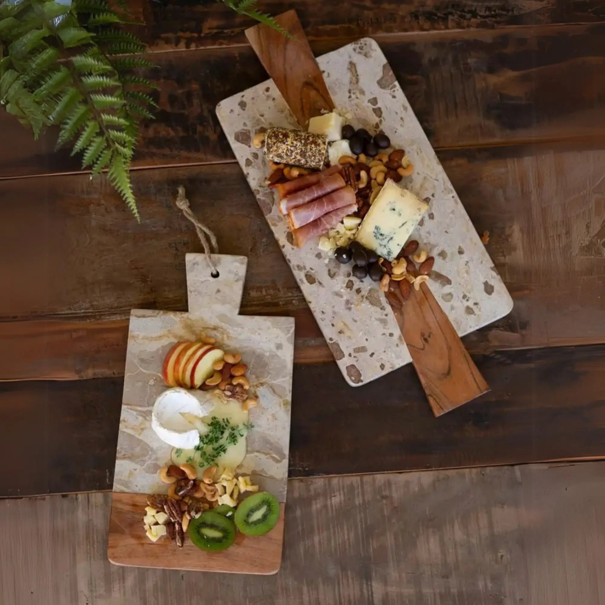Premium Marble & Acacia Wood Cheese Board Set - Elegant Charcuterie Serving Tray for Entertaining, Wine Pairing & Gourmet Appetizers - Perfect for Dinner Parties, Weddings & Holiday Gatherings