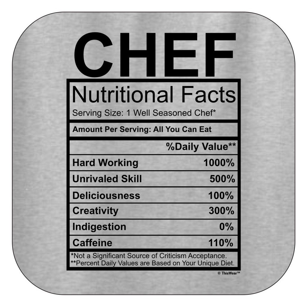 ThisWear Funny Chef Gift Hoodie - Nutrition Facts Gag Sweatshirt for Cooking Enthusiasts & Kitchen Pranks | Perfect for Birthday Gifts, Christmas, and Culinary Humor