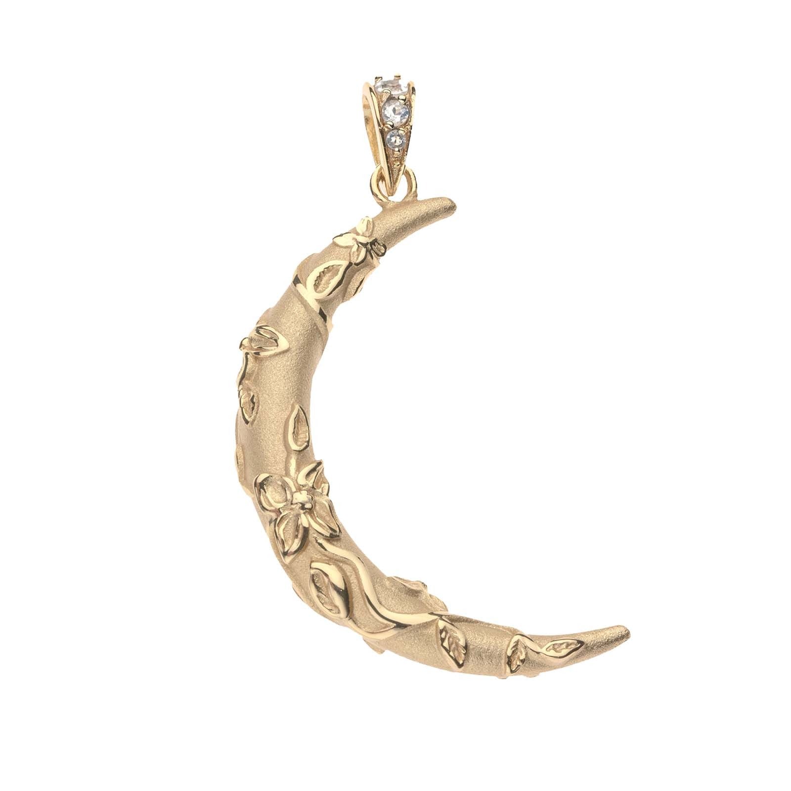 Jane Win FOREVER Vineyard Crescent Moon Pendant Necklace for Women - Elegant Silver Moon Charm Jewelry Gift for Her - Perfect for Date Night, Wedding & Special Occasions