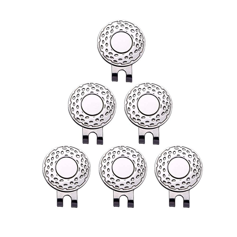 GHHJX 6-Piece Magnetic Golf Hat Clip & Ball Aiming Marker Set - Professional Golf Training Accessories for Improved Accuracy & Alignment | Perfect for Driving Range, Putting Practice & On-Course Use