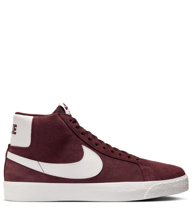 Nike SB Blazer Mid Sneakers - Burgundy Crush/Summit White - Men's Skateboarding Shoes for Street Style & Casual Wear