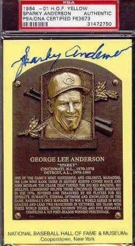 Sparky Anderson Signed Hall of Fame Plaque with PSA/DNA Certification - Authentic Autographed Baseball Memorabilia for Collectors & Sports Fans - Perfect for Man Cave, Sports Bar Decor or Gift for Baseball Enthusiasts