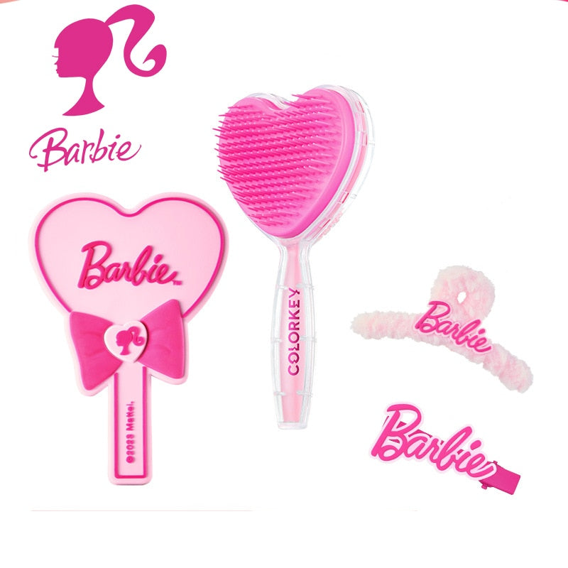 Barbie Series Colorkey Handheld Makeup Mirror with Shark Clip Hairpin - Portable Vanity Mirror for Women, Travel & Home Use - Perfect Gift Accessory for Makeup & Hair Styling