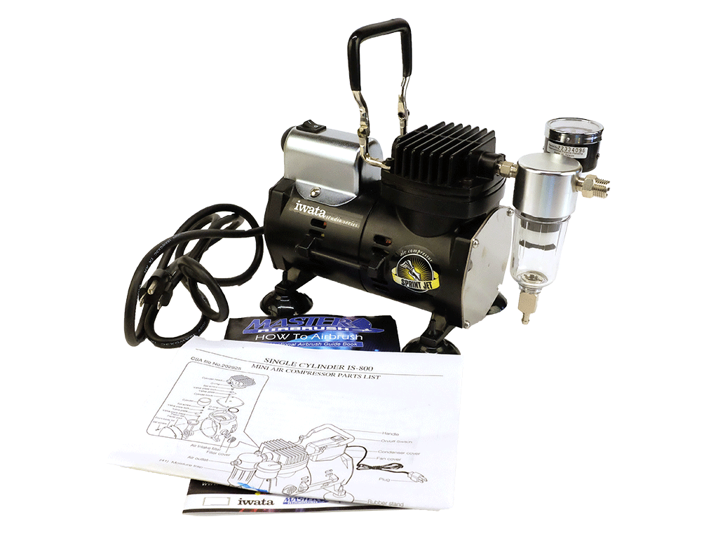Iwata Studio Series Sprint Jet Air Compressor with Eclipse Airbrush Kit - Professional IS 800 Compressor & ECL 4500 Airbrush for Fine Art, Makeup, Tattoo & Model Painting - Perfect for Artists, Hobbyists & DIY Projects