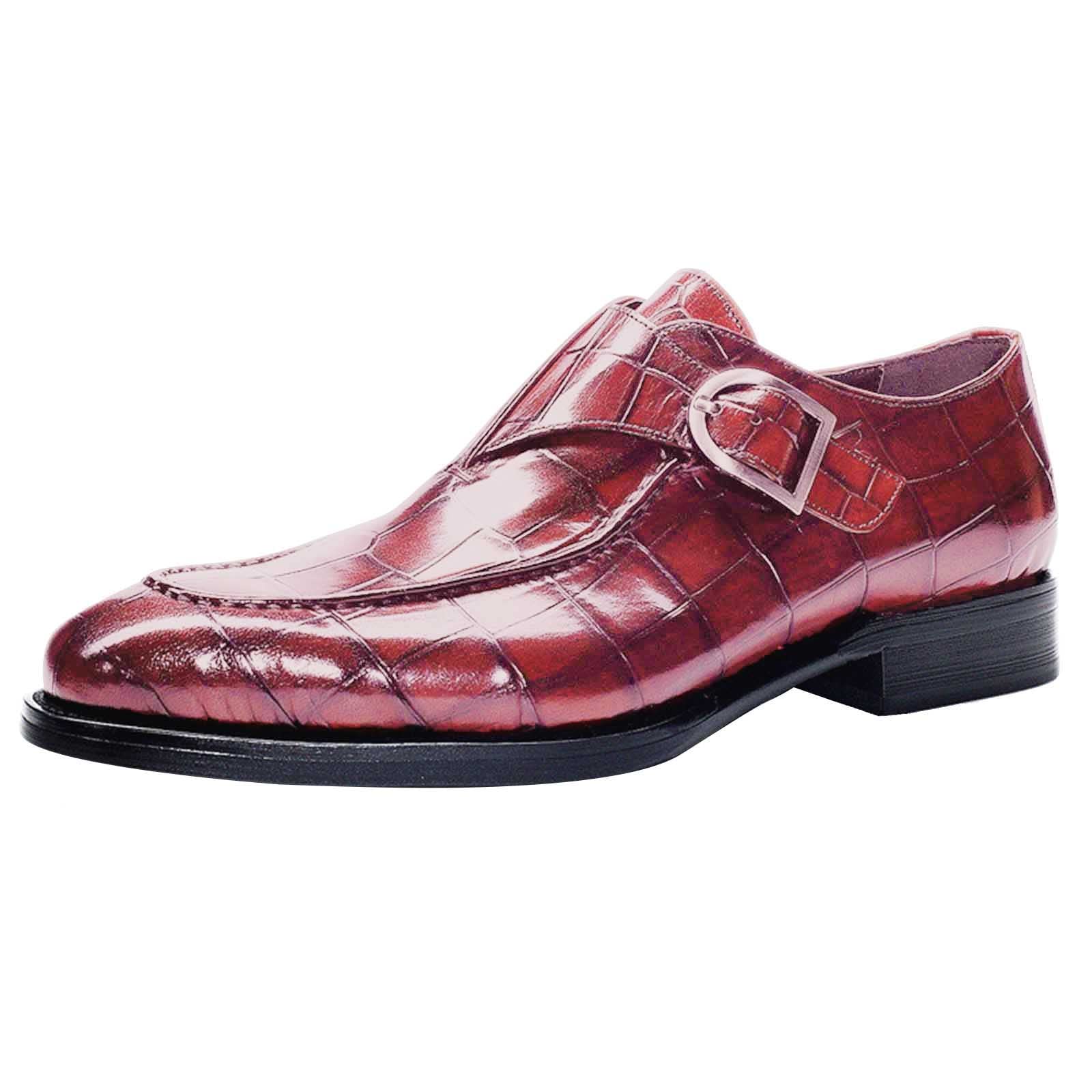 **Men's Brown Oxford Shoes - Classic British Retro Style Non-Slip Work Shoes for Restaurant & Office Professionals**