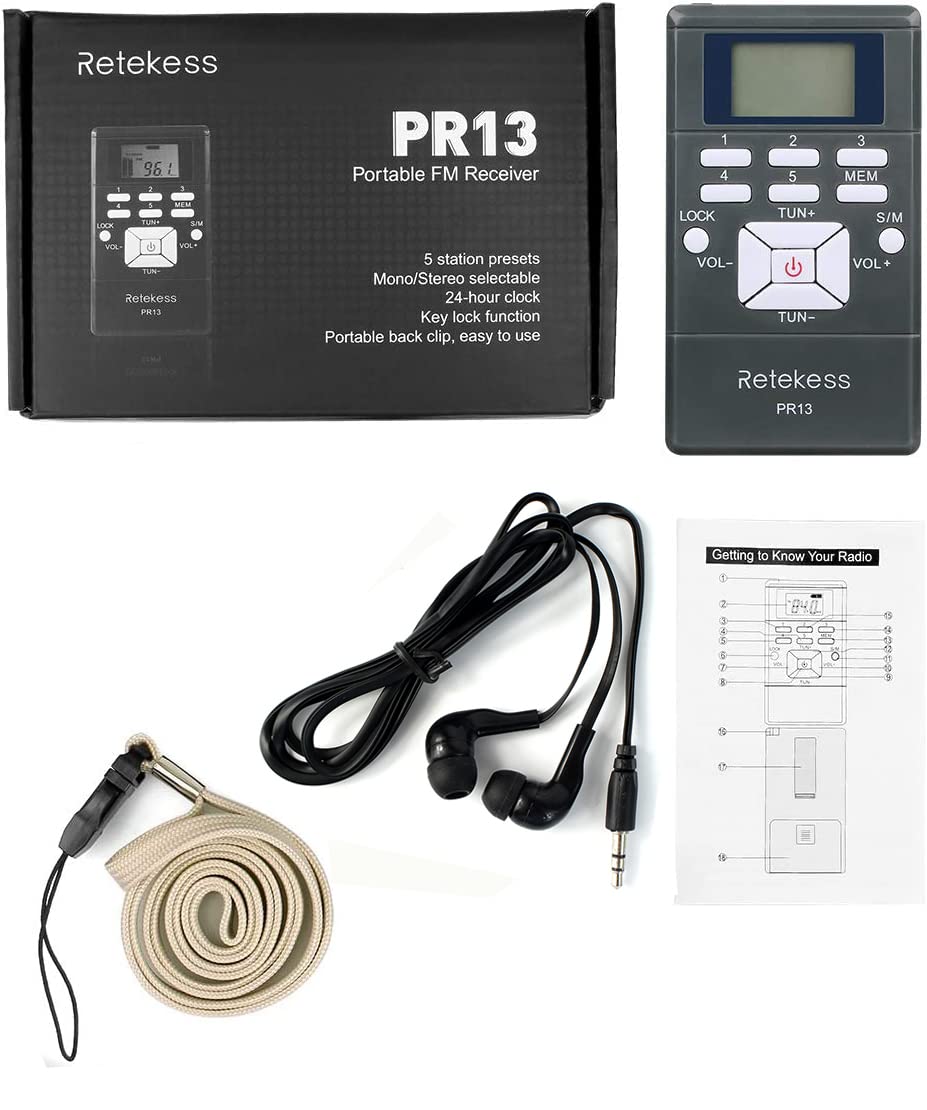 Retekess TR503 FM Transmitter & 10 PR13 FM Radio Receivers - Wireless Church Translation System for Clear Audio in Factory, Museum, School, and Conference Rooms - Ideal for Multilingual Events and Guided Tours