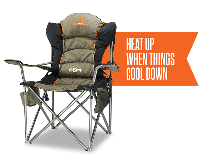 Oztent King Goanna HotSpot™ Camping Chair - Heavy Duty Outdoor Folding Chair with Back Support for Camping, Hiking, and Backyard Relaxation