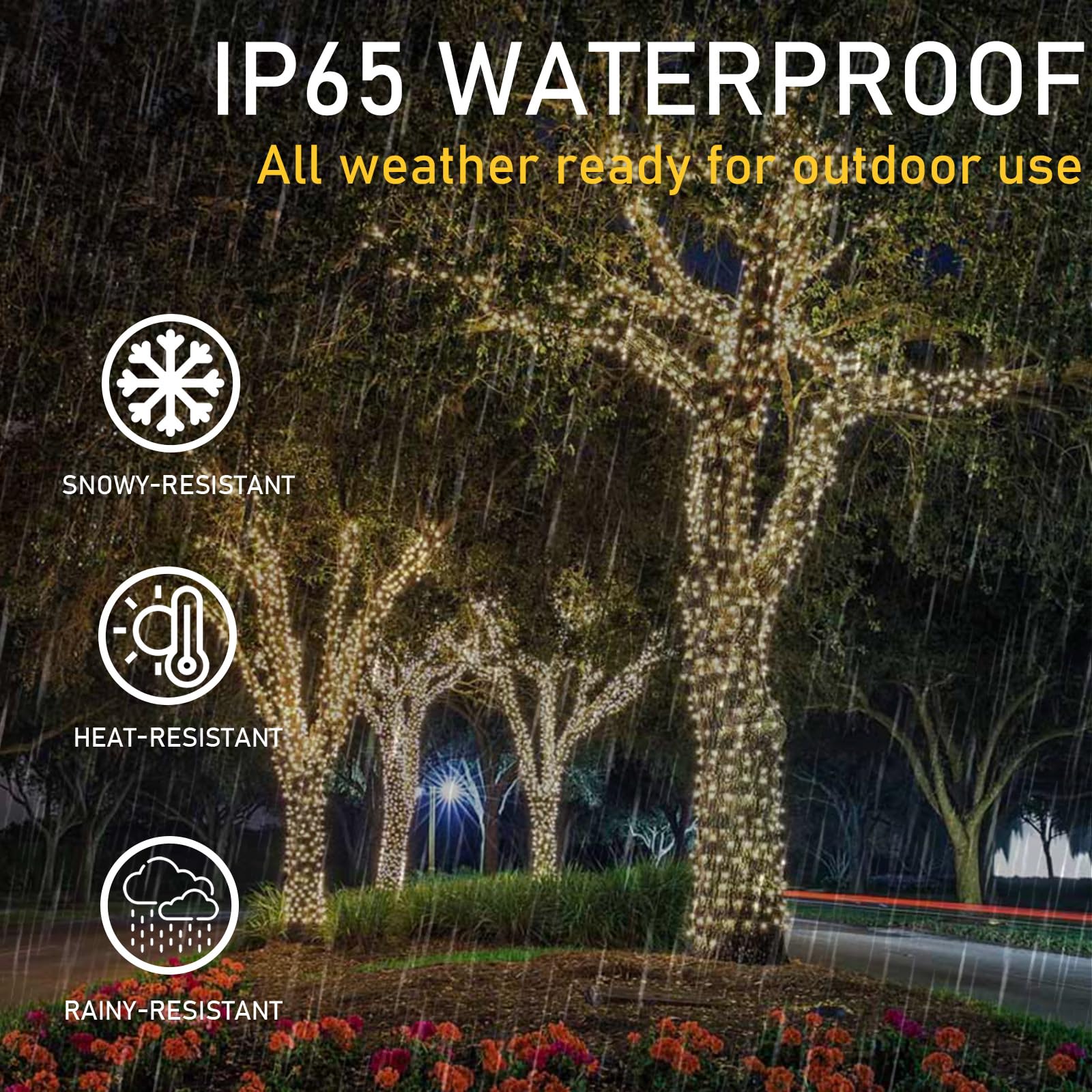 Upgrade 2 Pack 180FT 500LED Solar String Lights Outdoor - IP65 Waterproof, 8 Lighting Modes, Warm White for Garden, Tree, Party & Christmas Decorations | Perfect for Patio, Backyard, Wedding, and Holiday Lighting