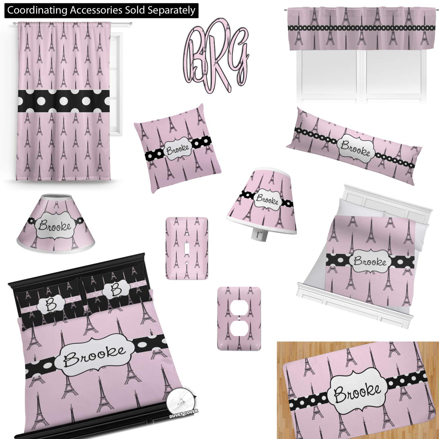Personalized Eiffel Tower Toddler Bedding Set with Pillowcase - Paris Themed Nursery Decor for Girls & Boys - Perfect for Baby Cribs, Toddler Beds & Nursery Rooms