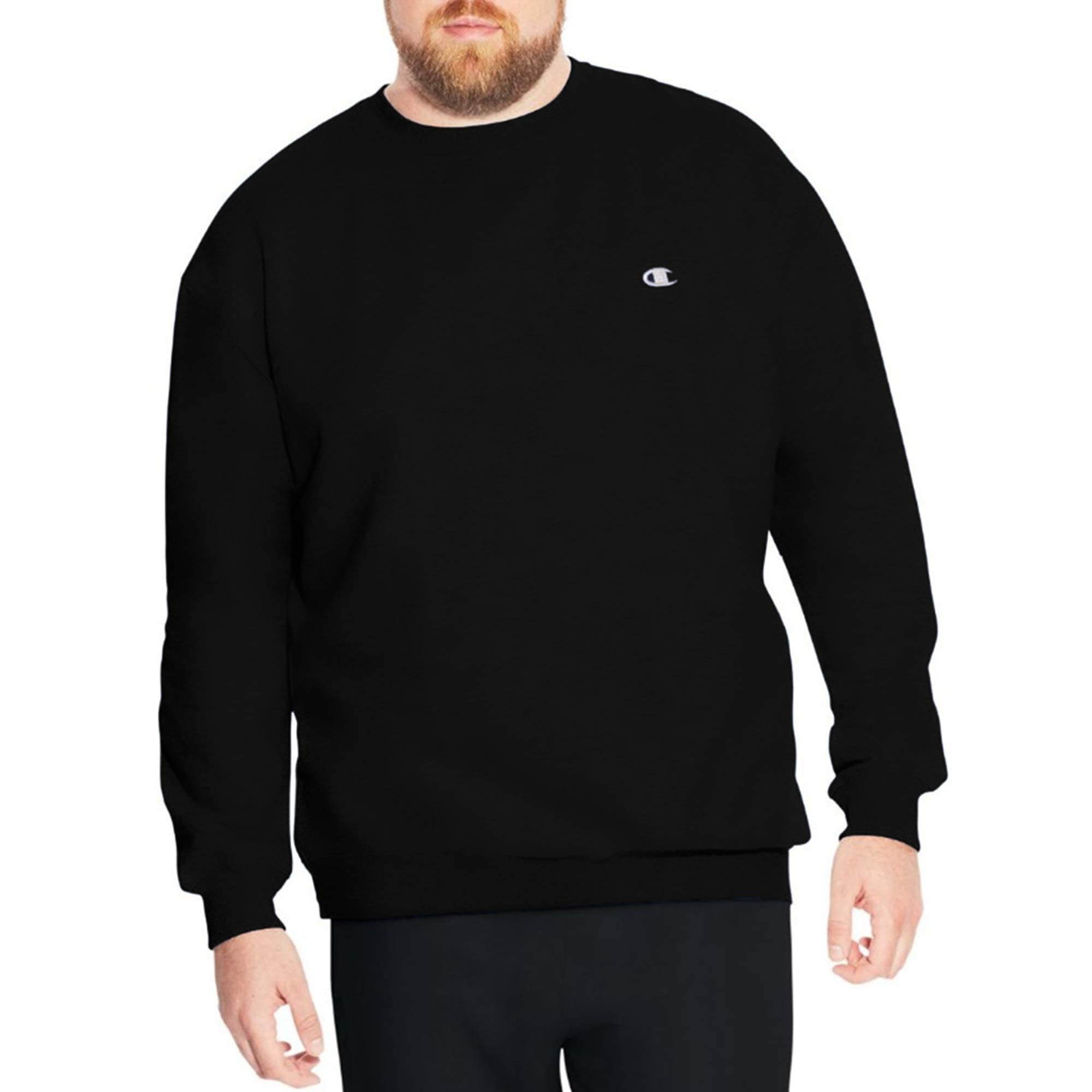 Champion Big and Tall Men's Crewneck Sweatshirt - Comfortable Oversized Pullover Hoodie for Casual Wear, Gym & Lounge