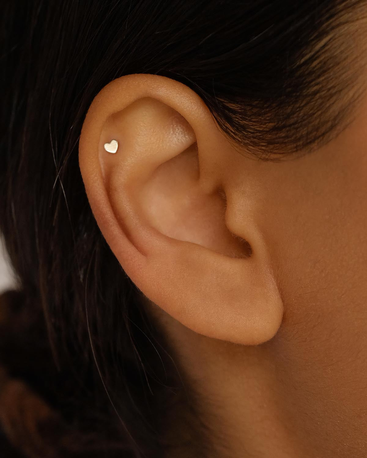 14K Solid Gold Sweetheart Cartilage Flatback Earrings - Dainty Heart Stud Earrings for Women - Perfect for Everyday Wear, Gifts & Special Occasions