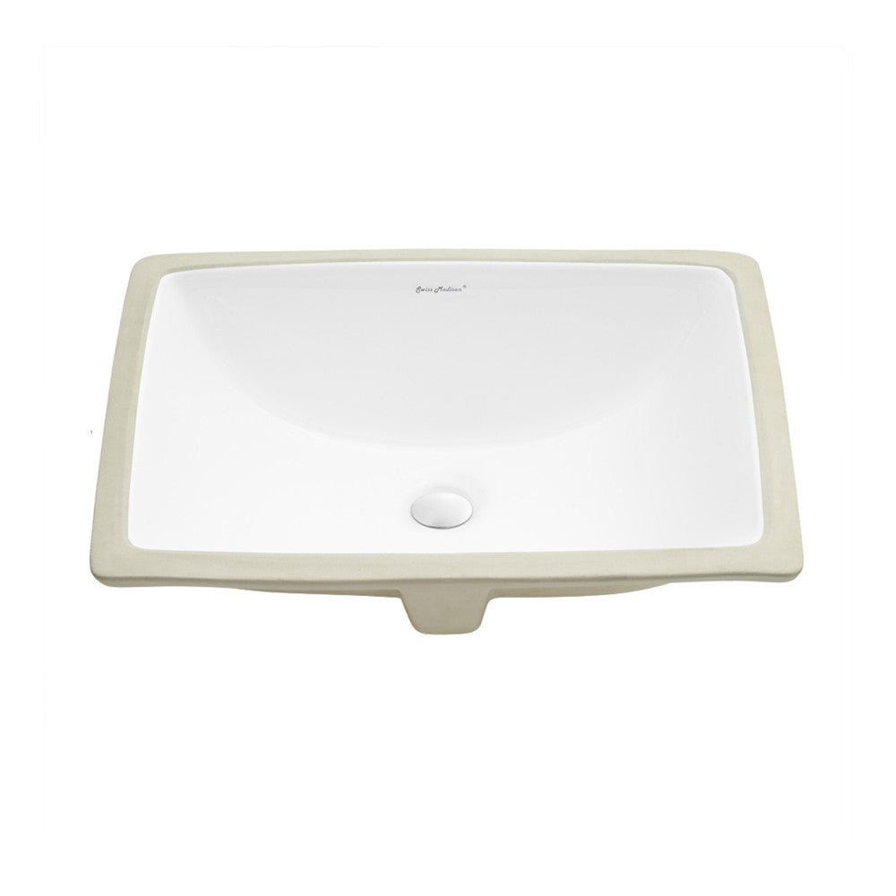 Plaisir 18.5 Inch Rectangular Undermount Bathroom Sink - Premium Stainless Steel Drop-in Vanity Sink for Modern Bathroom Renovation & Home Improvement