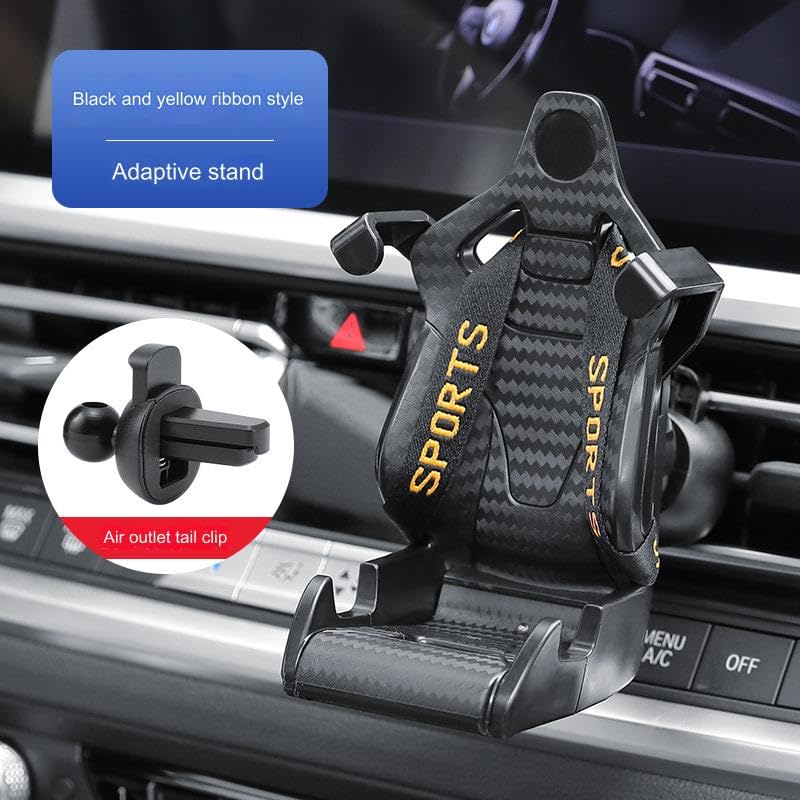Universal Car Phone Holder - Bucket Seat & Air Vent Phone Mount for iPhone, Samsung & All Smartphones | Secure & Adjustable Car Cellphone Stand for Safe Driving & Hands-Free Navigation