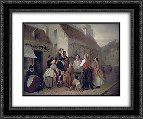 Vasily Perov Museum Art Print - 24x20 Black Ornate Framed Double Matted Song Books Painting | Wall Decor for Living Room, Bedroom & Office