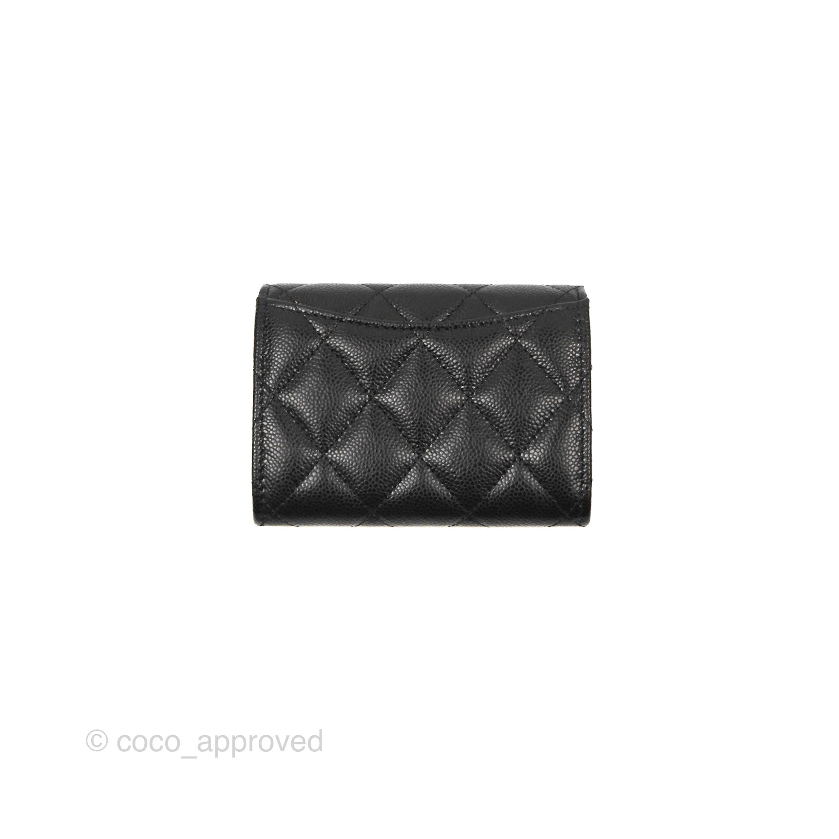 Chanel Caviar Quilted Flap Card Holder in Black with Gold Hardware - Luxury Compact Wallet for Everyday Use & Special Occasions