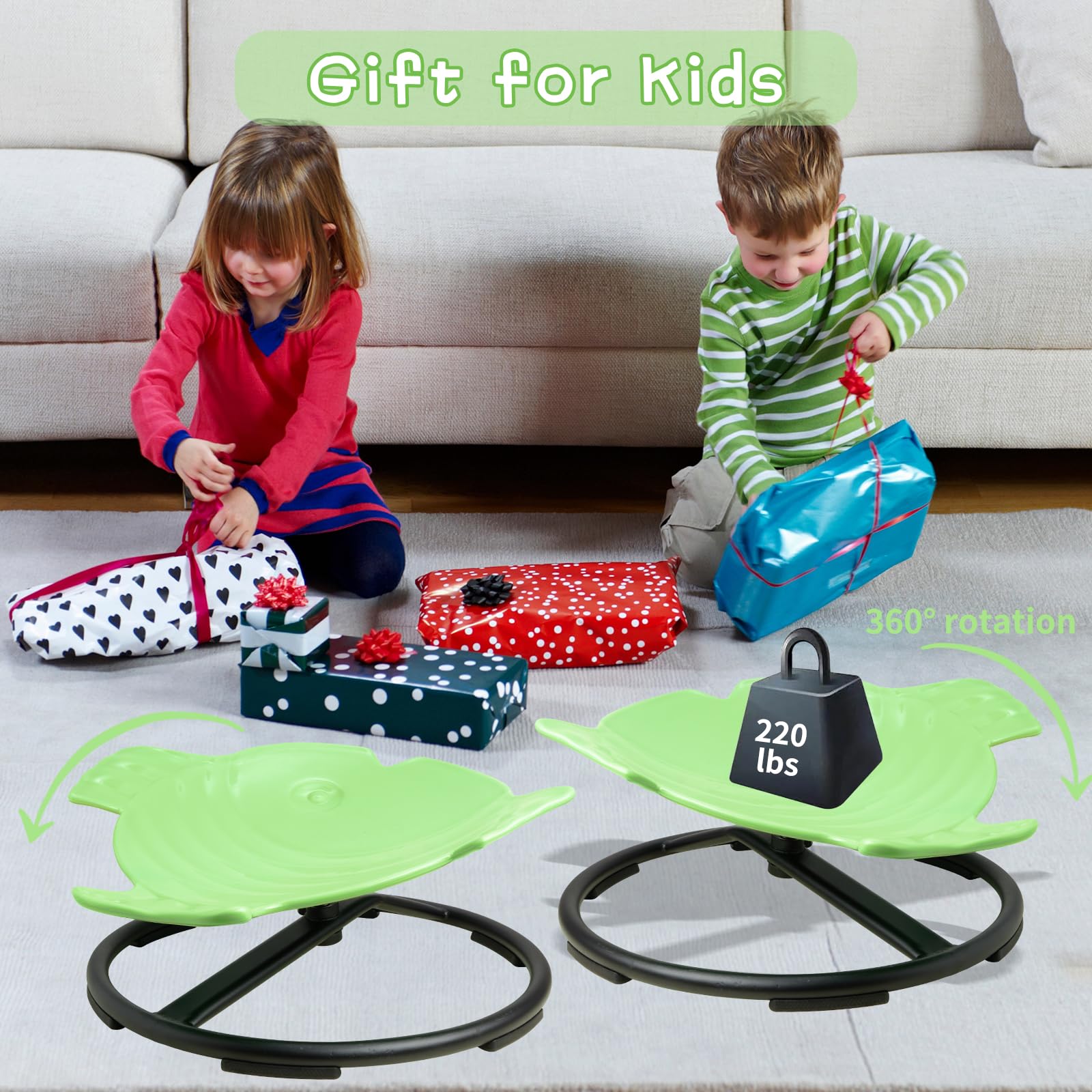 Kids Swivel Chair - Sensory Spinning Chair for Autism & ADHD | Body Balance & Coordination Training Tool | Non-Slip Metal Base | Perfect for Classroom, Therapy & Home Use