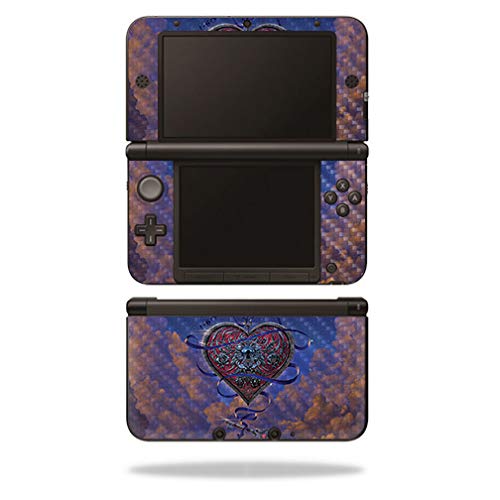 Premium Carbon Fiber Skin for Nintendo 3DS XL (2012-2014 Model) - Heart & Key Design | Protective Durable Textured Cover | Easy to Apply & Remove | Made in USA | Perfect for Gaming Protection & Style Enhancement