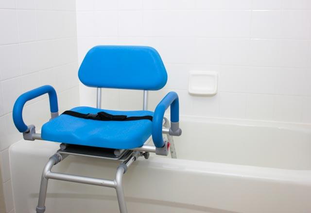 Swivel Seat Carousel Sliding Transfer Bench for Disabled & Elderly - Safe Bathroom Shower Chair with Adjustable Height - Ideal for Mobility Assistance & Home Care Use