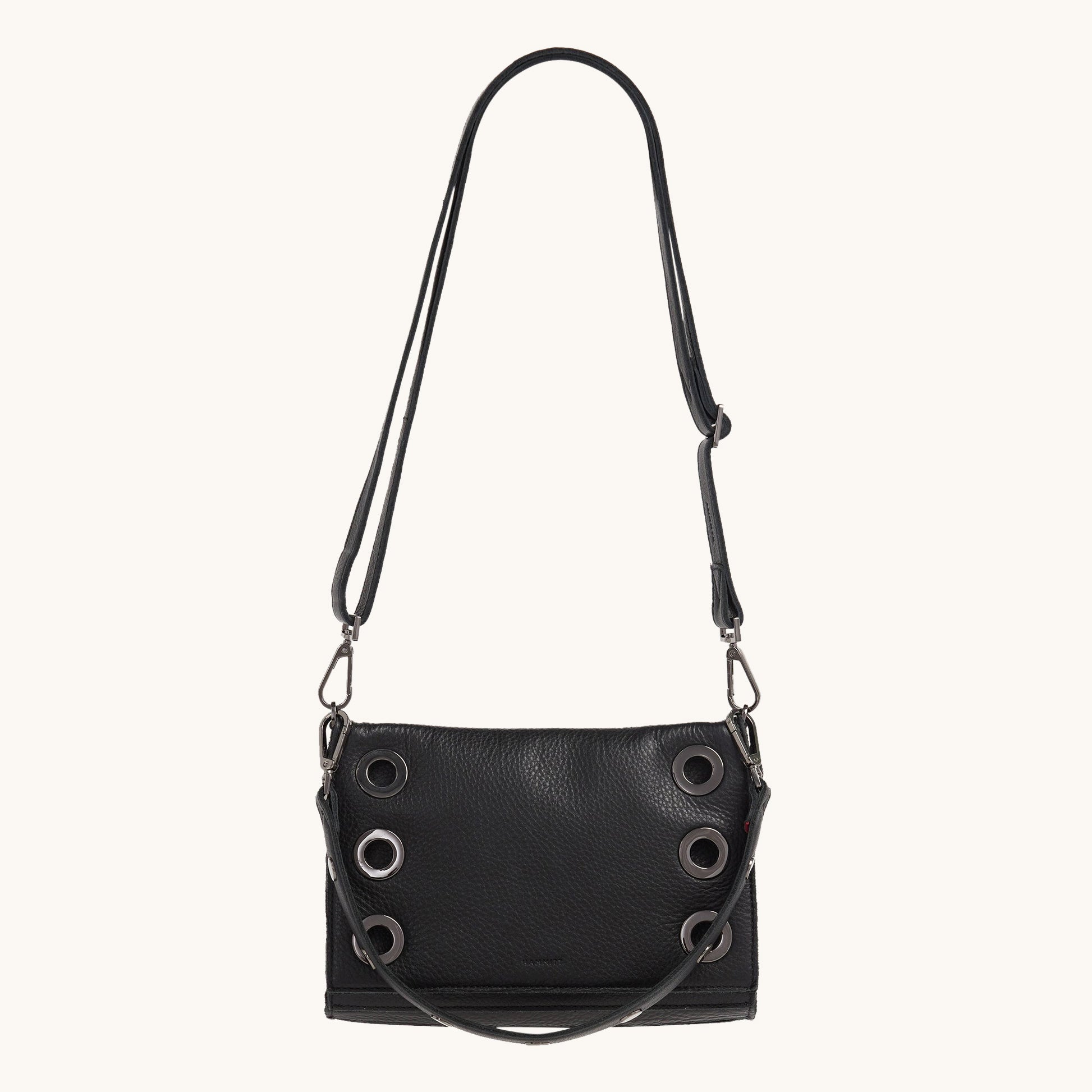 Montana Clutch Bag - Black Lugano Leather with Gunmetal Hardware - Small Crossbody Purse for Women | Perfect for Evening Parties, Date Nights & Special Occasions