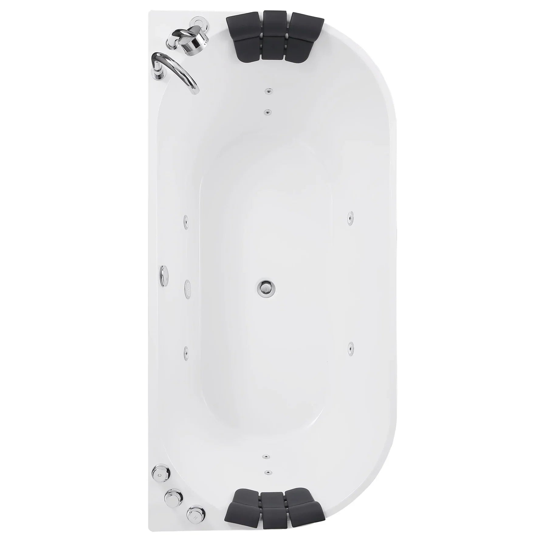 Empava 71-Inch White Acrylic Oval Jetted Bathtub with Massage Jets - Luxury Freestanding Soaking Tub for Spa-Like Relaxation at Home (Model 71AIS08) | Perfect for Master Bathrooms, Hotel Suites & Wellness Retreats
